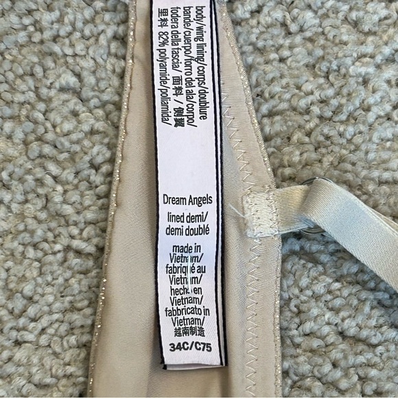 VICTORIA'S Secret Dream Angels Nude Demi Bra Swarovski crystal rhinestones 34C - Picture 10 of 12